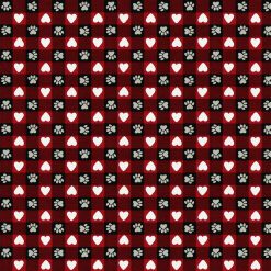 Paws And Hearts Red Buffalo Check Super Snuggle Flannel Fabric