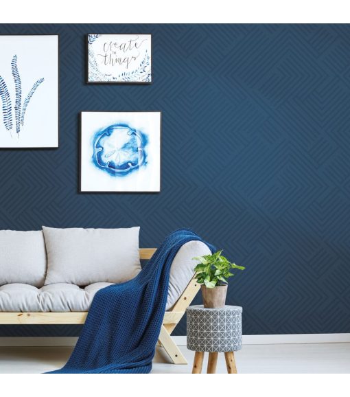 RoomMates Wallpaper Blue Perplexing - Image 2