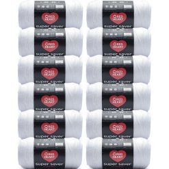 Red Heart Super Saver Jumbo 744yds Acrylic Worsted Yarn 12 Bundle
