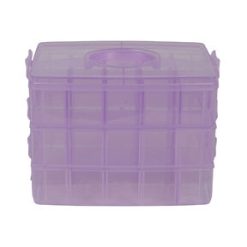 Everything Mary 10 Purple 30 Compartment Stackable Plastic Storage Box