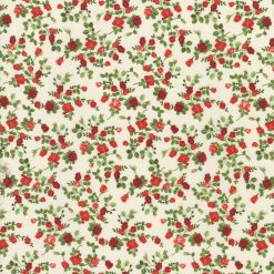 Hi Fashion Rose Vines on Cream Premium Cotton Fabric