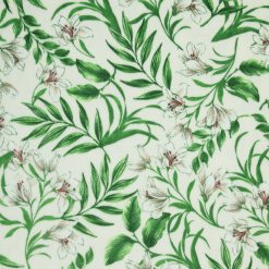 Summer Green Delicate Tropical Floral Sew Lush Fleece Fabric