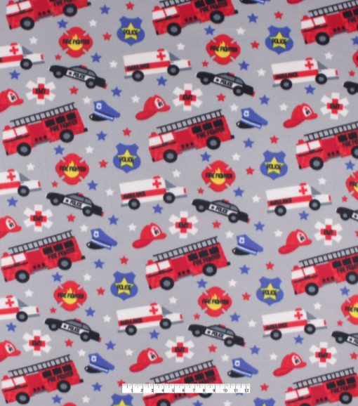 Safety Vehicles Blizzard Fleece Fabric - Image 2