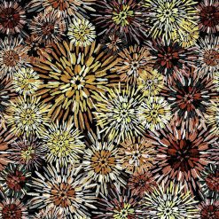 Yellow   Brown Fall Bursts Quilt Cotton Fabric by Keepsake Calico