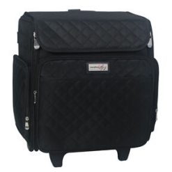Everything Mary 15.5 Black Quilted Collapsible Rolling Craft Bag