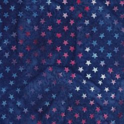 Stars on Navy Patriotic Batik Cotton Fabric