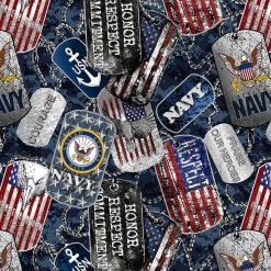 Military Cotton Fabric Navy Dog Tags
