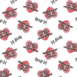 Def Leppard Heart Tossed Cotton Fabric