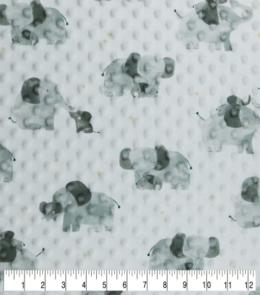 Soft   Minky Elephant Fleece Fabric - Image 3