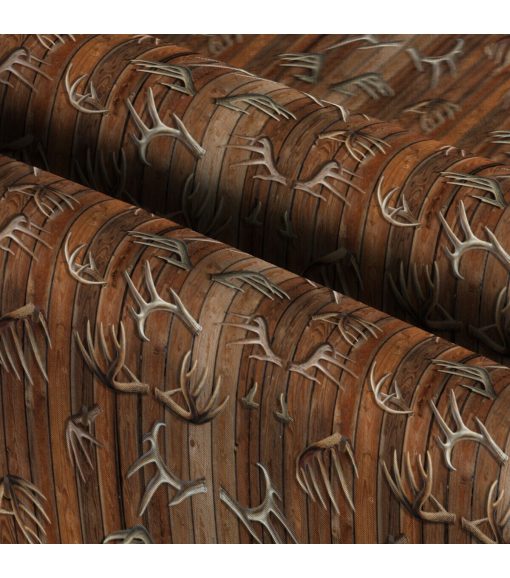 Brown Antlers Novelty Cotton Fabric - Image 3