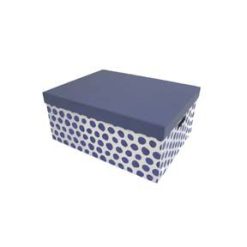 15 Blue Dots Rectangle Box With Cut Out Handles by Place   Time