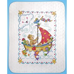 Tobin 34 x 43 Sail Away Baby Quilt Stamped Cross Stitch Kit