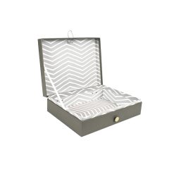 10 Gray Rectangle Box With Button Closure