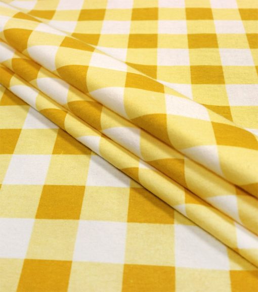 Gingham Yellow Super Snuggle Cotton Fabric - Image 2