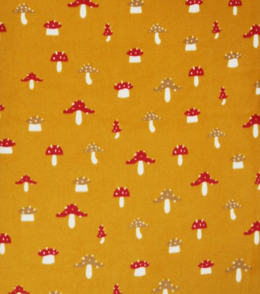 POP! Fall Mushrooms Lightweight Fleece Fabric