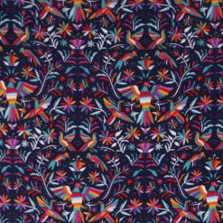 Day of the Dead Birds   Floral Anti Pill Fleece Fabric