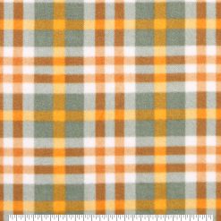 Green   Yellow Plaid Anti Pill Fleece Fabric