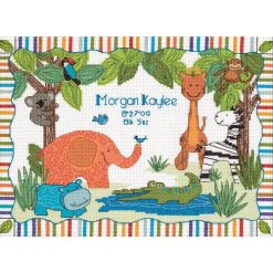 Dimensions 12 x 9 Mod Zoo Birth Record Counted Cross Stitch Kit