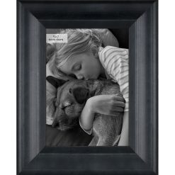 5 x 7 Distressed Black Wood Tabletop Picture Frame