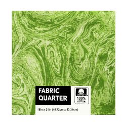 18 x 21 Green Oil Slick Cotton Fabric Quarter by Keepsake Calico