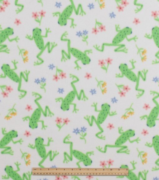 Jumping Frogs Blizzard Prints Fleece Fabric - Image 2