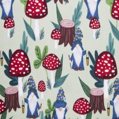 Super Snuggle Gnome   Mushrooms Flannel Fabric