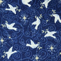 Blue Winter Solstice Birds in the Night Sky Anti Pill Fleece Fabric