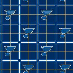 St. Louis Blues Flannel Fabric Box Plaid
