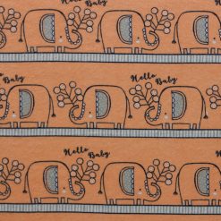 Peach Elephants In Line Super Snuggle Flannel Fabric