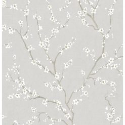 RoomMates Wallpaper Grey Cherry Blossom