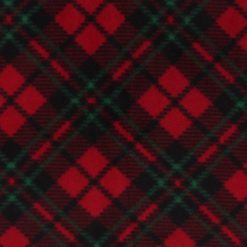 Red   Green Diagonal Plaid Anti Pill Fleece Fabric