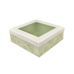 8.5 Bees on White   Green Storage Box With Window Lid by Place   Time