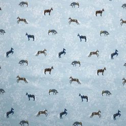 Horses on Blue Super Snuggle Flannel Fabric
