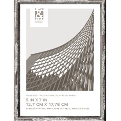 5 x 7 Silver Cast Metal Tabletop Picture Frame by Place   Time