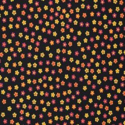 Multi Ditsy Floral on Black Quilt Cotton Fabric by Quilter s Showcase