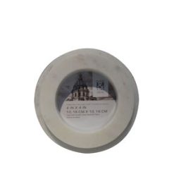 4 White Round Marble Tabletop Picture Frame by Place   Time
