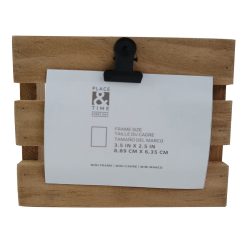 3.5 x 2.5 Wood Tabletop Picture Frame With Clip by Place   Time