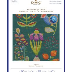 DMC 9 x 13 Emily Peacock Botanical Garden Cross Stitch Kit