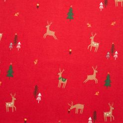Trees   Deer on Red Super Snuggle Christmas Flannel Fabric by POP!