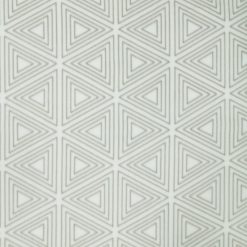 Gray Geometric Triangles on White Anti Pill Fleece Fabric