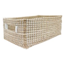 14 Natural   White Stitch Woven Basket by Place   Time