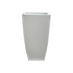 Nearly Natural 13 White Tapered Geometric Metal Planter