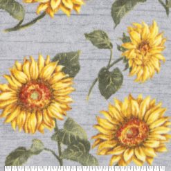 Luxe Fleece Fabric Sunflowers On Wood