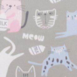 Cats With Milk on Gray Blizzard Fleece Fabric
