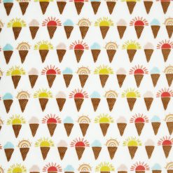 Summer Sunshine   Rainbow Cones On White Sew Lush Fleece Fabric