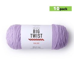 10pk Solid Purple Medium Weight Acrylic 380yd Value Yarn by Big Twist