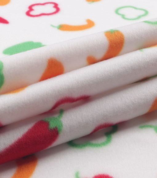 Peppers on White Blizzard Fleece Fabric - Image 3