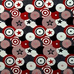 Red   Blue Fans Patriotic Cotton Fabric