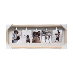 Enchante 4 x 6 Wood 5 Photo Collage Frame with Clips