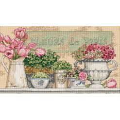 Dimensions 14 x 8 Flowers of Paris Counted Cross Stitch Kit